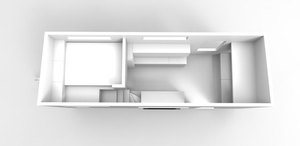 Tiny house concept from above view